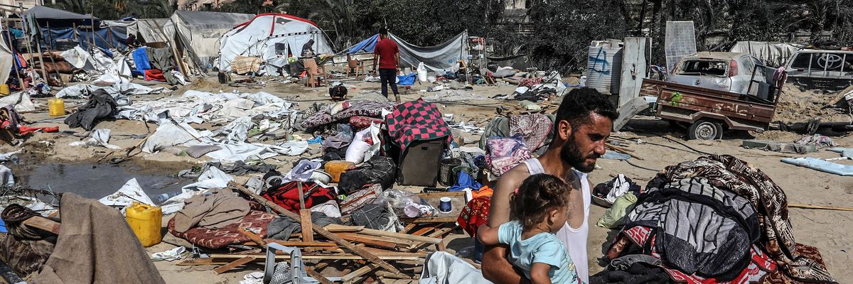 A view of destruction in the al-Mawasi area