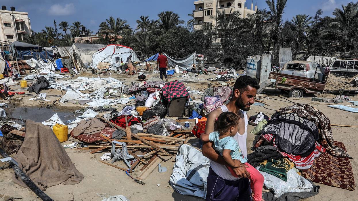 A view of destruction in the al-Mawasi area