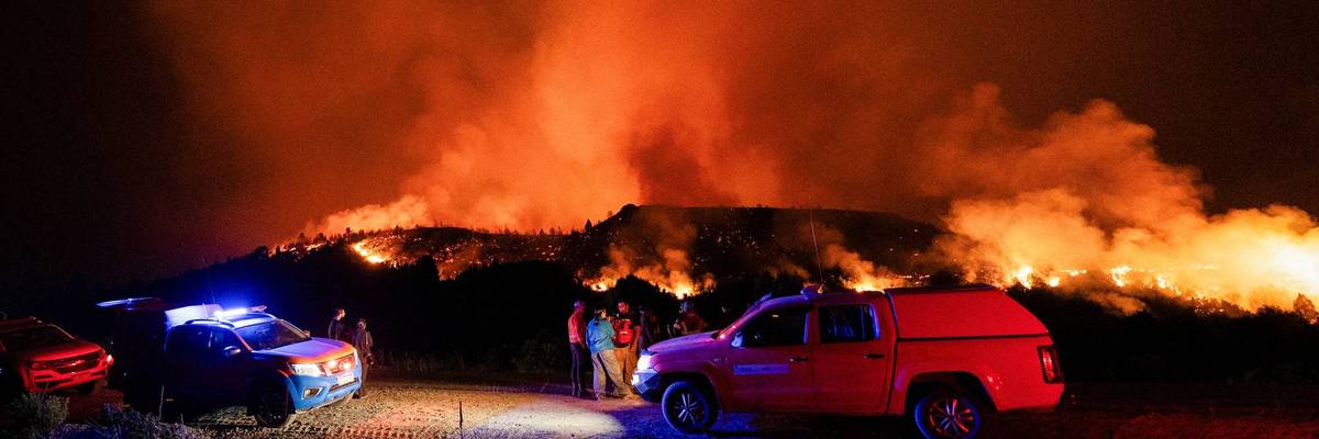 A wildfire in Argentina