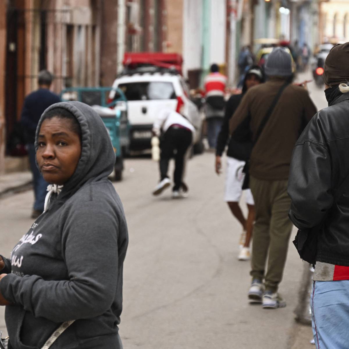 A woman is pictured in a street in Havana, Cuba