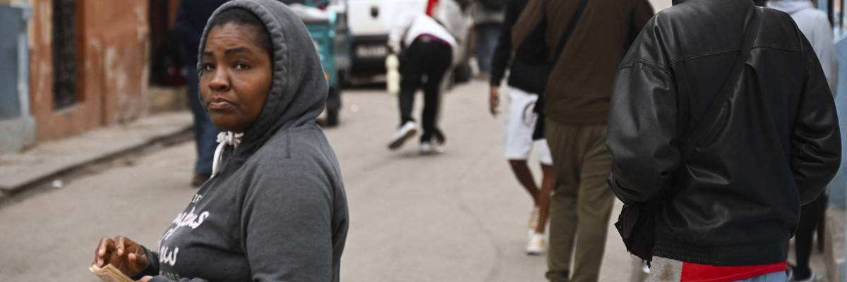 A woman is pictured in a street in Havana, Cuba