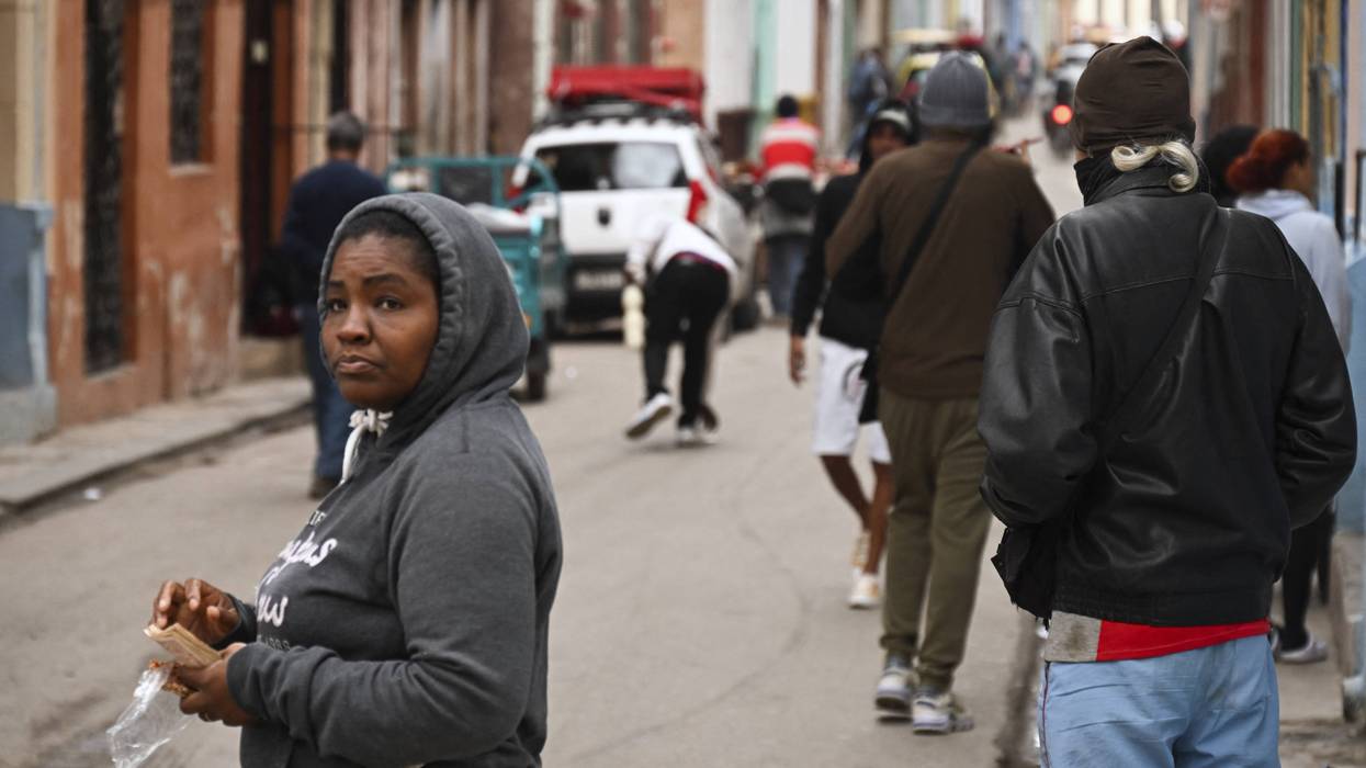 A woman is pictured in a street in Havana, Cuba