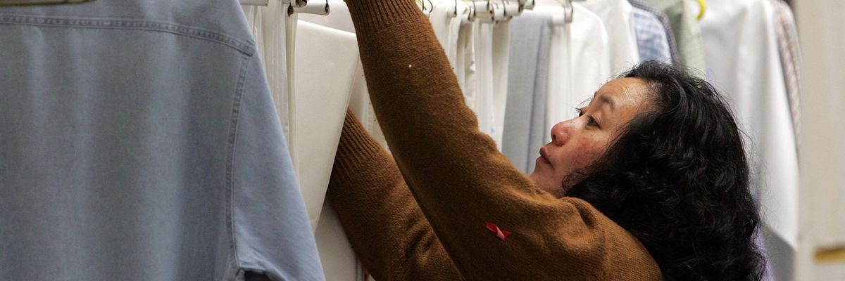 a worker at a dry cleaner in San Francisco