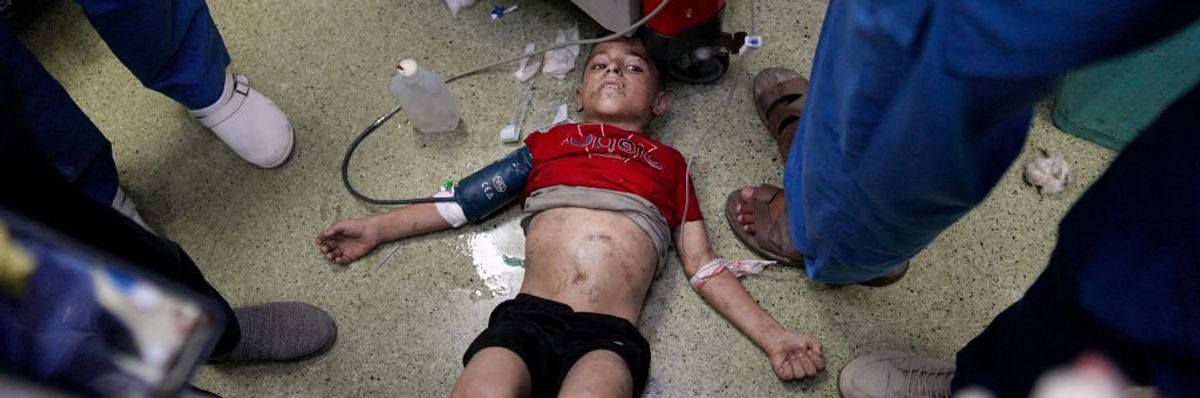 A wounded child in Gaza