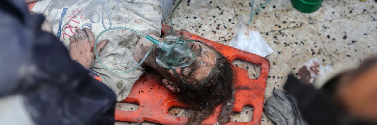 A young girl receives treatment after Israeli bombing in Khan Yunis