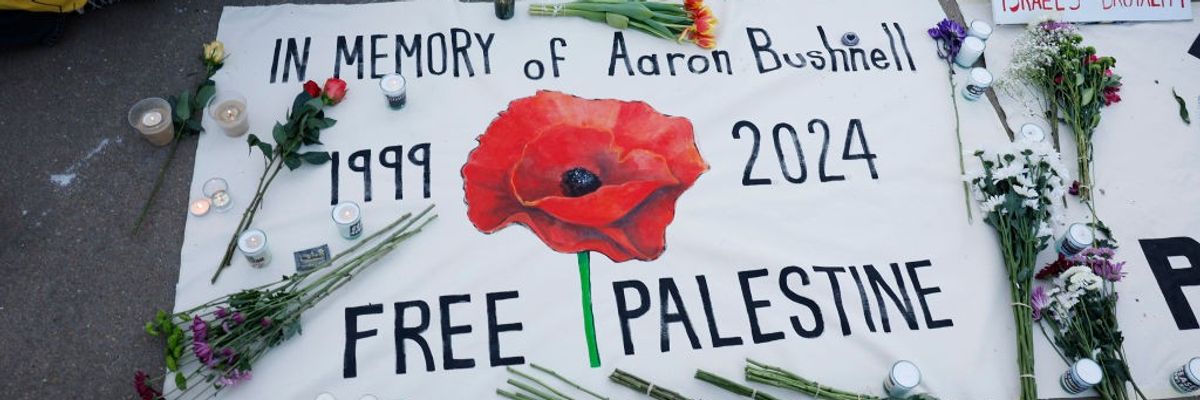 Aaron Bushnell memorial.