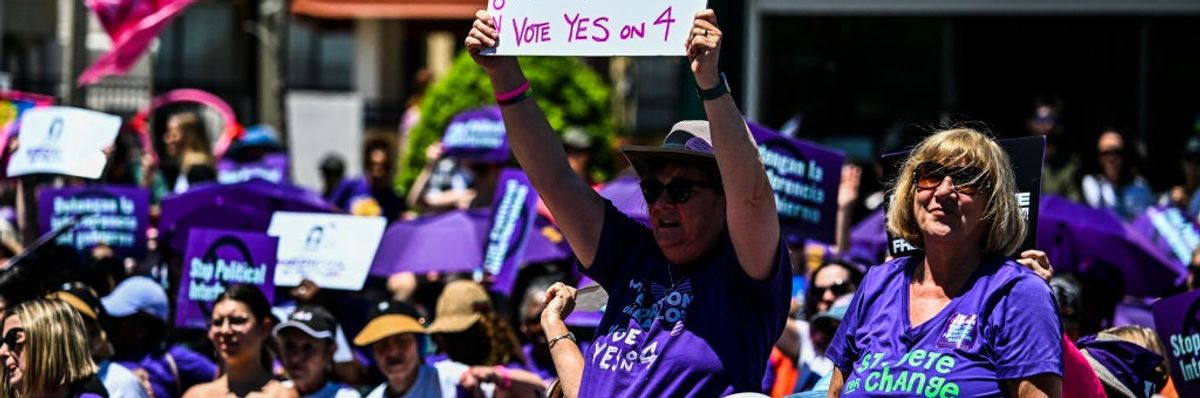 Abortion rights activists participate in the "Rally for Our Freedom"