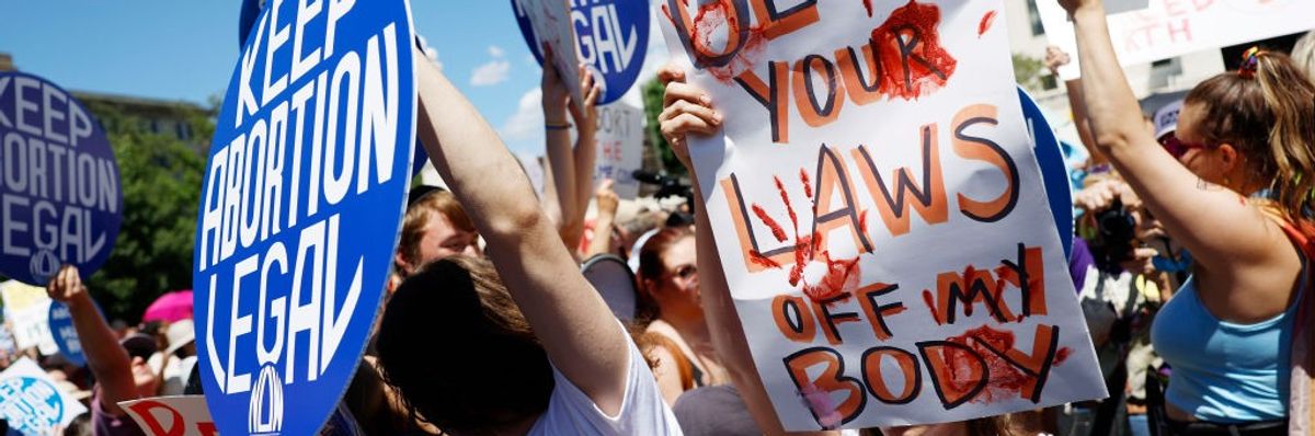 Abortion rights advocates protest outside of the U.S. Supreme Court