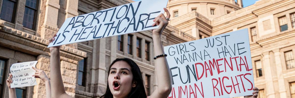 Abortion rights protesters in Texas