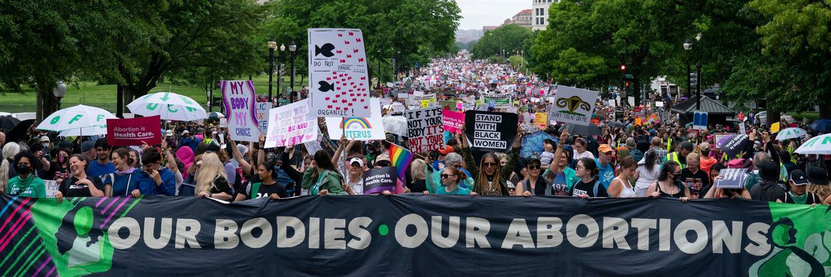 Abortion rights protesters in Washington, DC