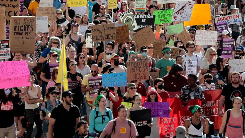 Abortion rights protesters march in Michigan