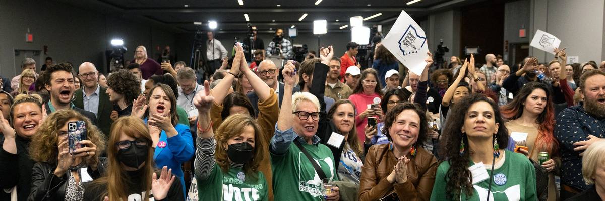 Abortion rights supporters in Ohio