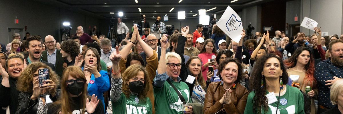 Abortion rights supporters in Ohio