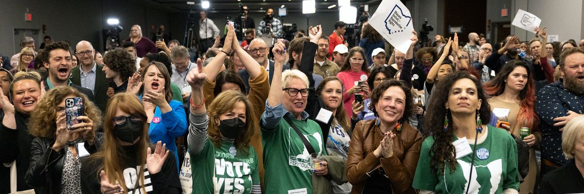 Abortion rights supporters in Ohio