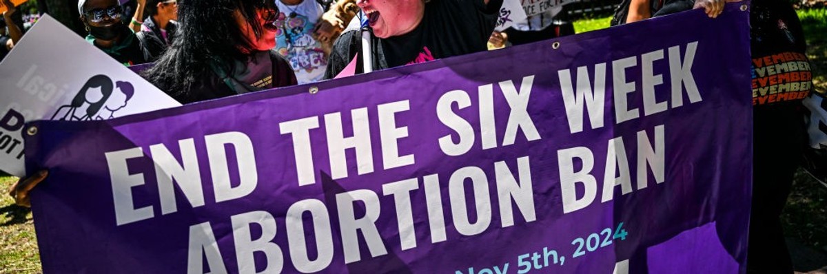 Abortion rights supporters participate in a rally