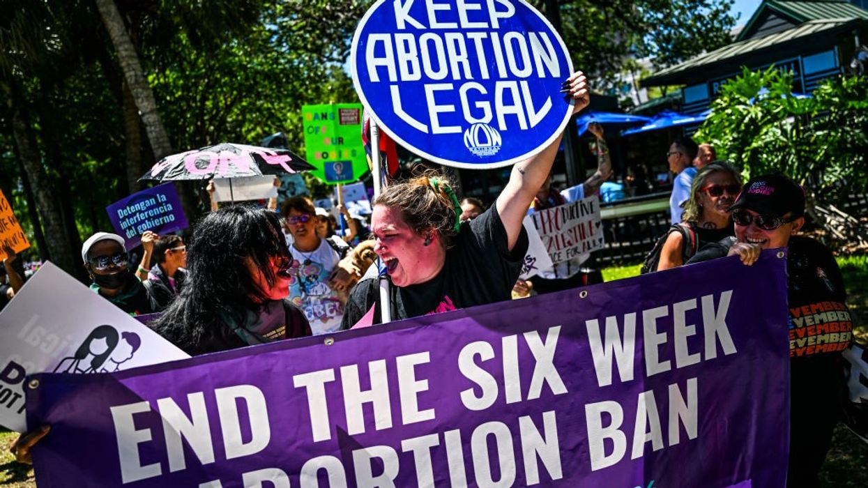 Abortion rights supporters participate in a rally