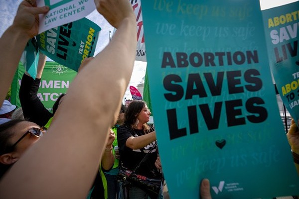 Abortion rights supporters protest outside the Supreme Court