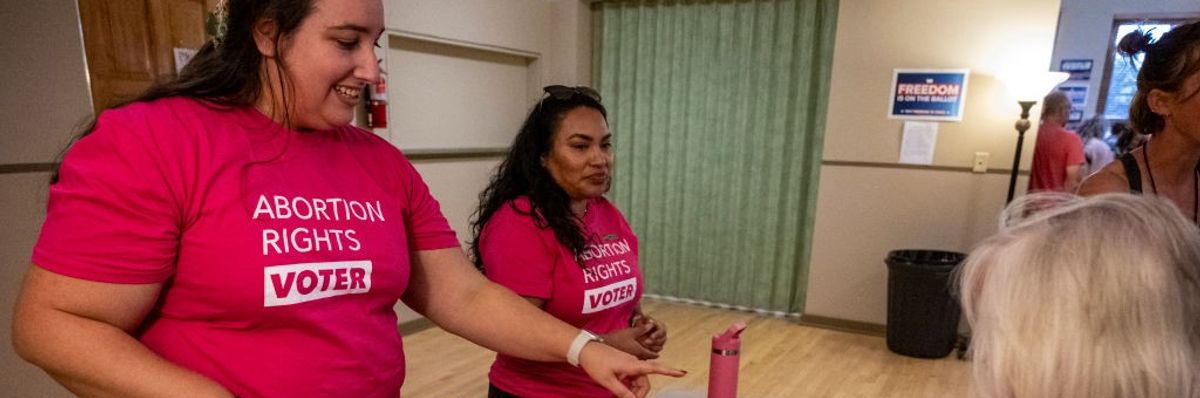 "Abortion Rights Voter" on t-shirts in Montana