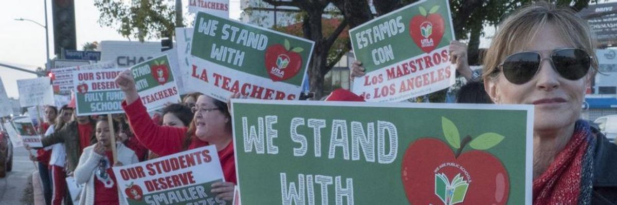 Beginning Walkout, Los Angeles Teachers Find Support From Sanders--But Not Corporate Democrats