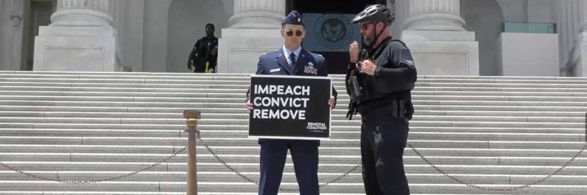Active duty Air Force Major Jason Watson commits civil disobedience at the Capitol