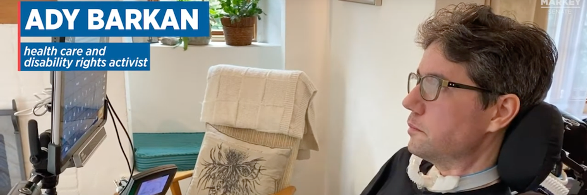 Calling Ed Markey a 'Benchmark' Progressive, Dying Healthcare Activist Ady Barkan Endorses the Massachusetts Senator for Reelection