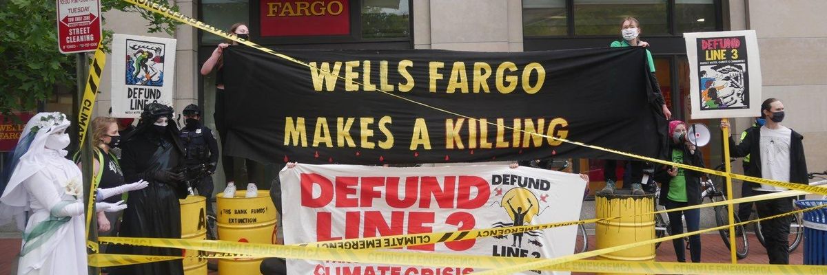 Climate and Indigenous Protesters Across 4 Continents Pressure Banks to #DefundLine3