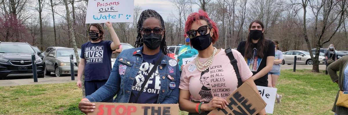 Activists attend a rally opposing the Byhalia pipeline