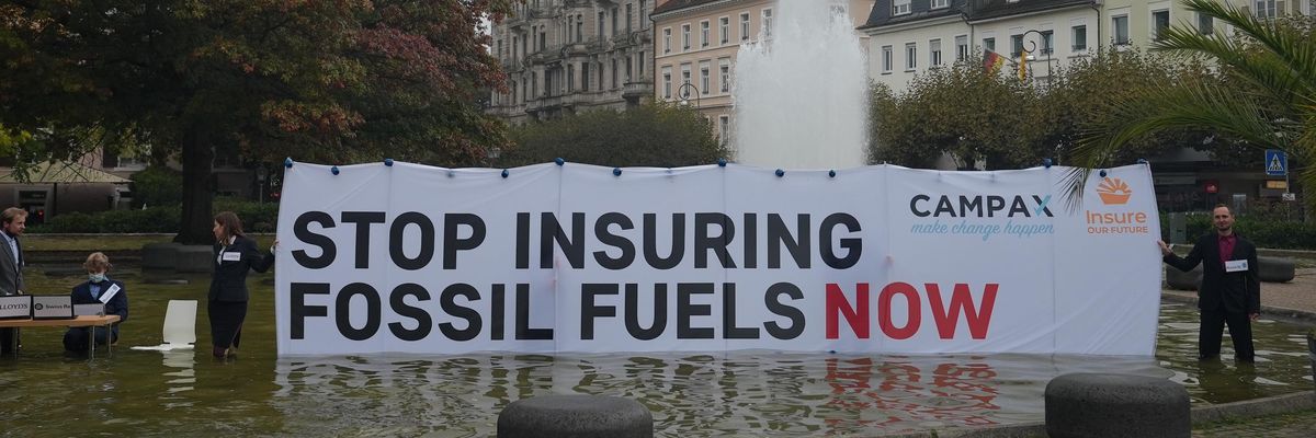 Activists demand insurers stop backing fossil fuel projects
