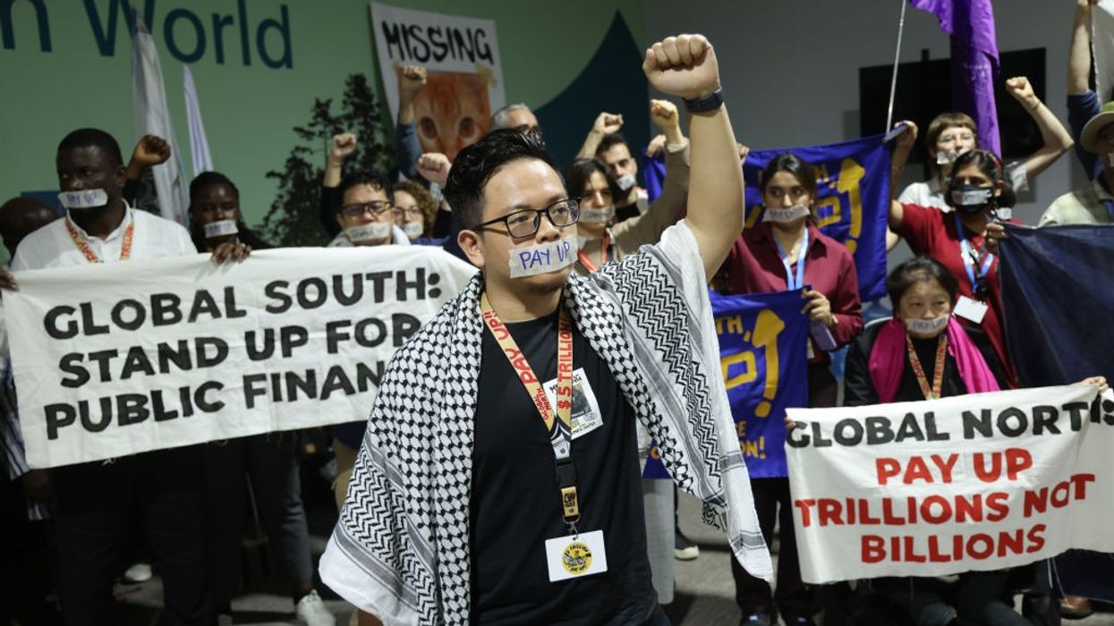 Activists demanding that rich countries pay up for climate finance