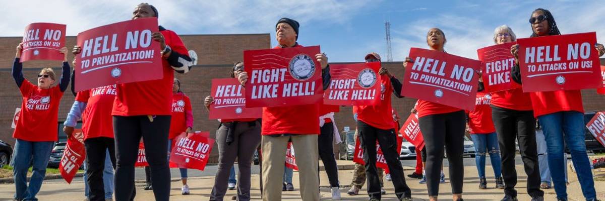 Activists Demonstrate Against Trump Administration's Threats To Privatize The U.S. Postal Service