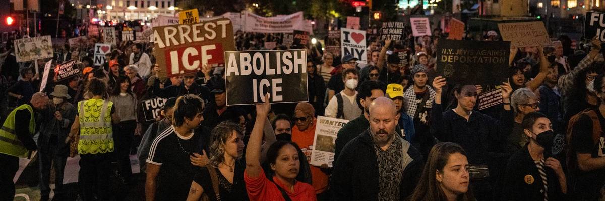 Activists Demonstrate In NYC After Thursday's ICE Agent Involved Shooting In The Bronx