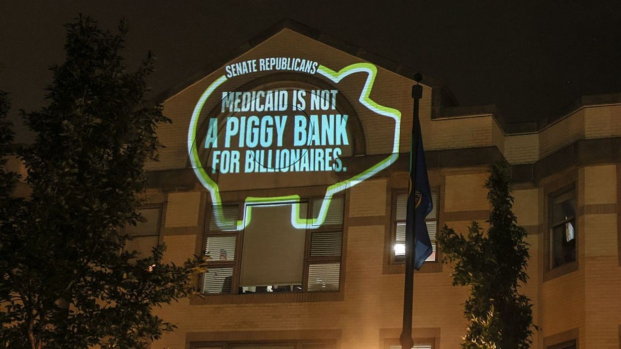 Activists Display Lite-Brite Message At The Senate Capitol Steps Demanding Senators Protect Access To Healthcare