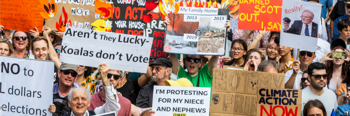 Tens of Thousands Join 'Sack ScoMo' Protests Against Government Climate Inaction as Bushfires Rage Across Australia