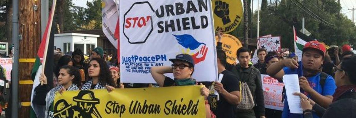 Protest Targets Expo 'Spreading War on Our Communities'