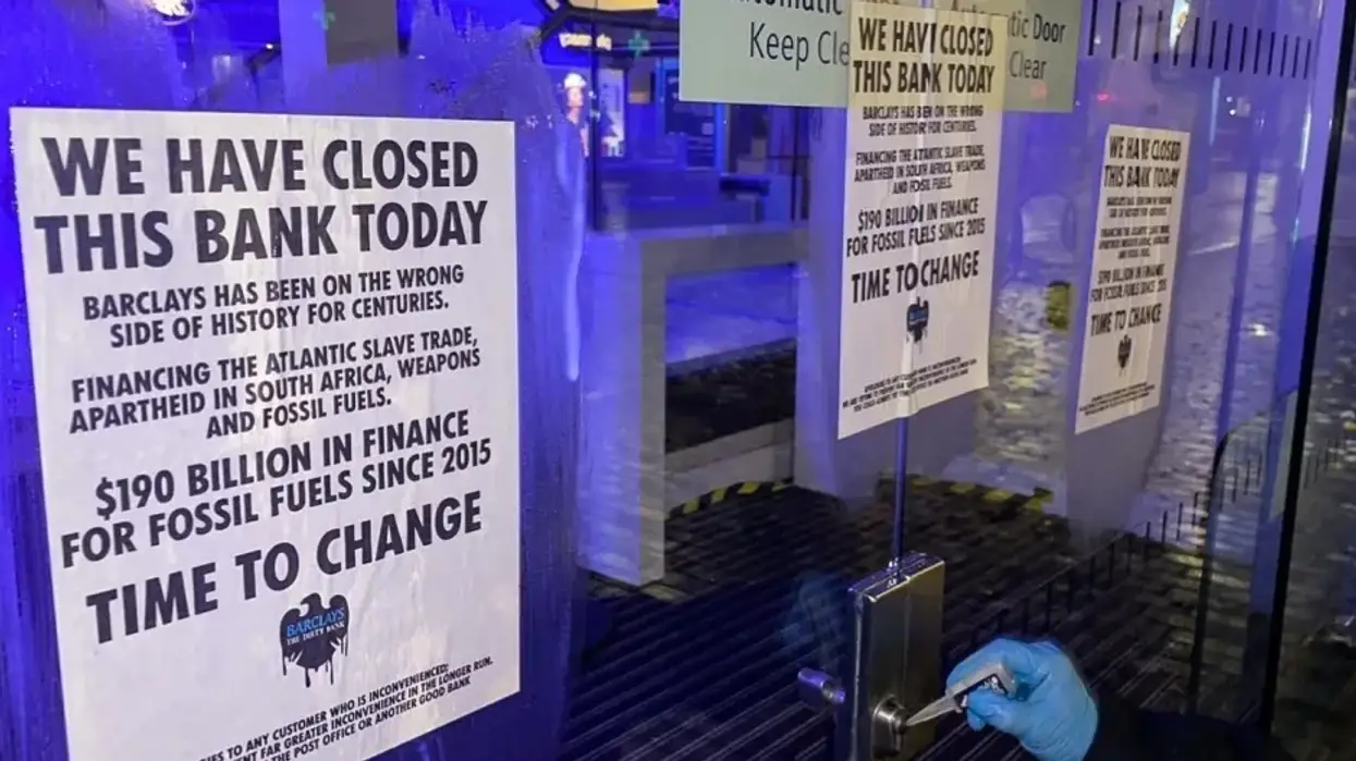 activists glued shut bank doors