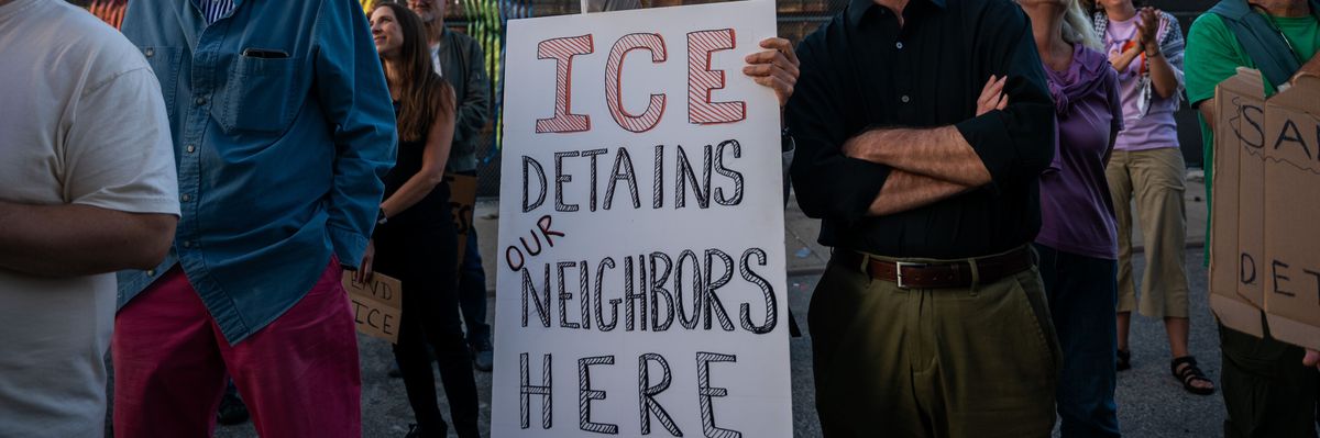 Activists Hold Vigil For Democracy Outside Brooklyn Metropolitan Detention Center