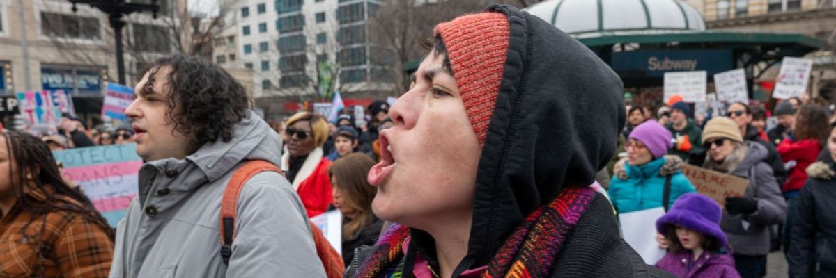 Activists In New York Rally For Trans Youth In Opposition To Trump Administration Policies