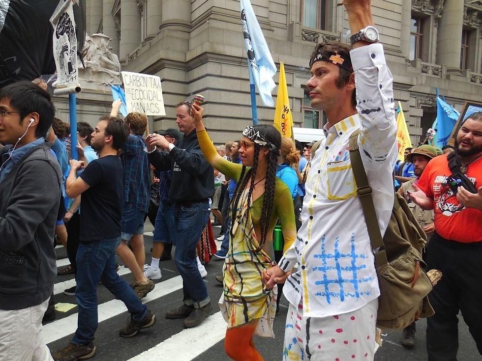 Activists join the protest at Flood Wall Street on September 22, 2014. (Photo: Meaghan LaSala/Creative Commons)