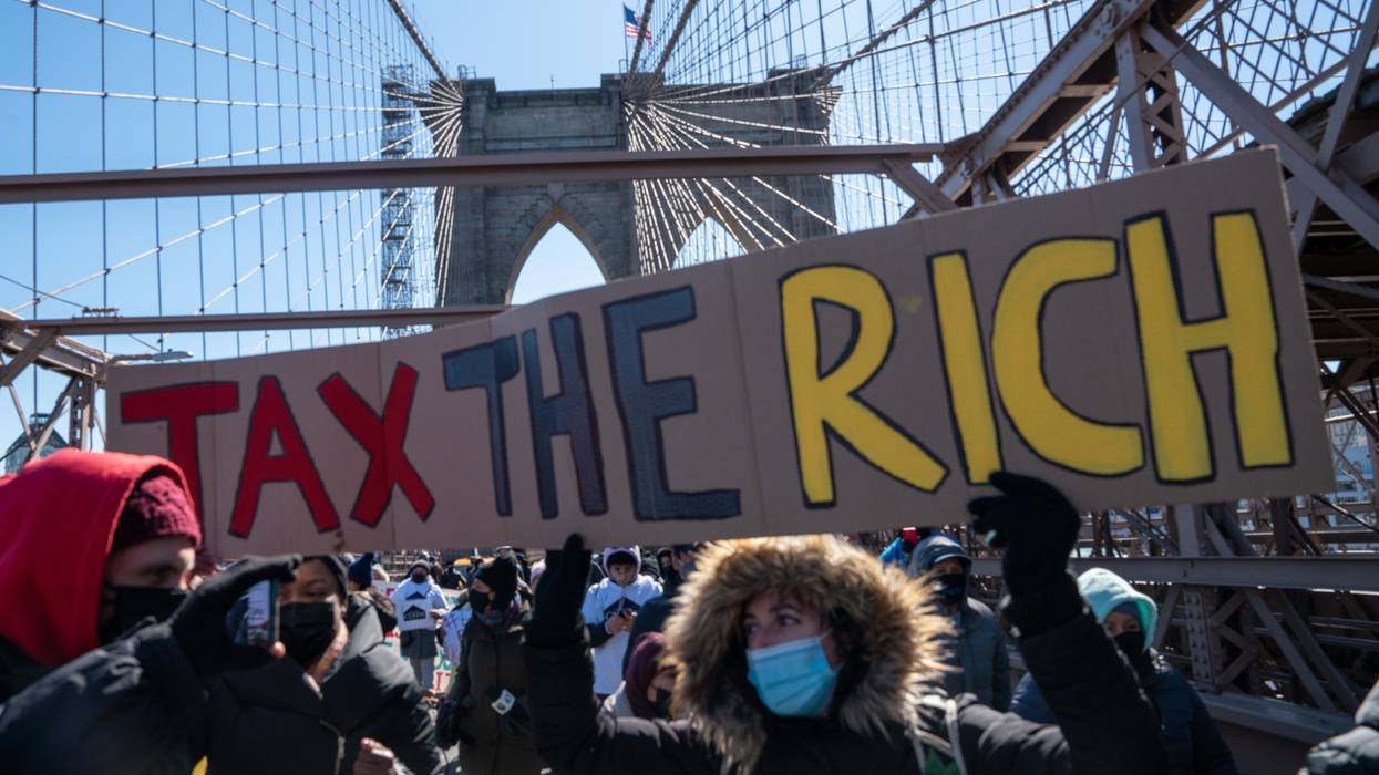 Activists March Across Brooklyn Bridge Demanding Funding For Excluded Workers In NY State Budget
