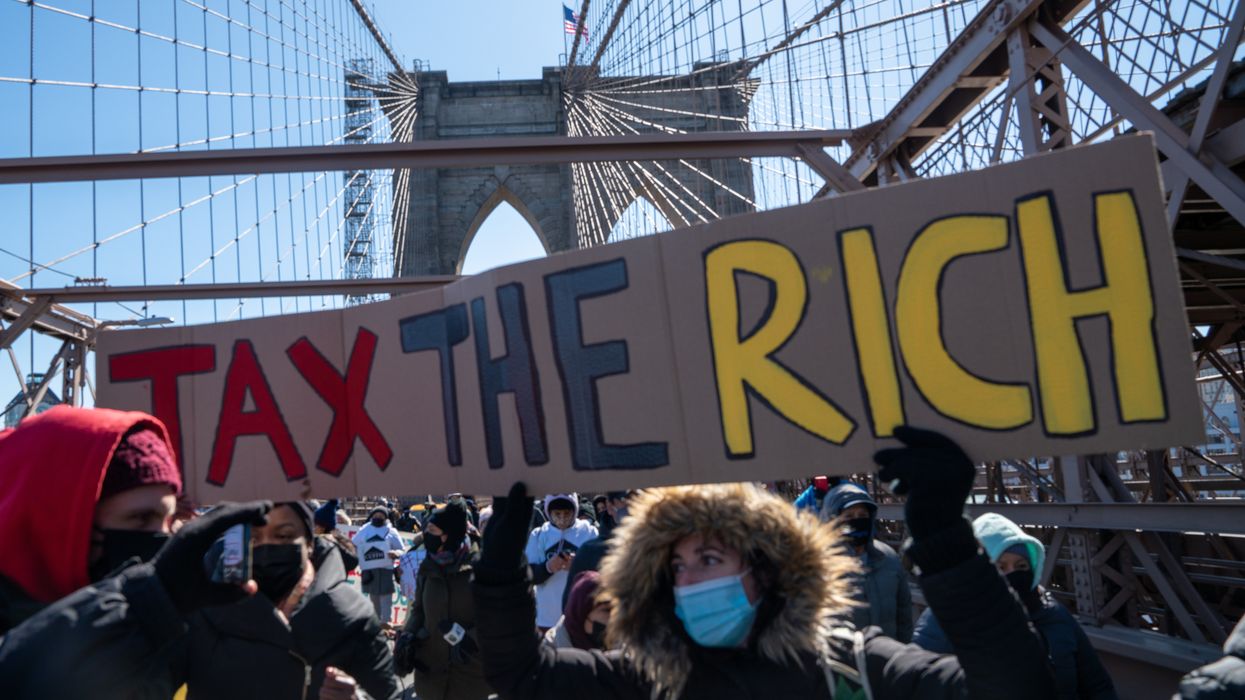 Activists March Across Brooklyn Bridge Demanding Funding For Excluded Workers In NY State Budget