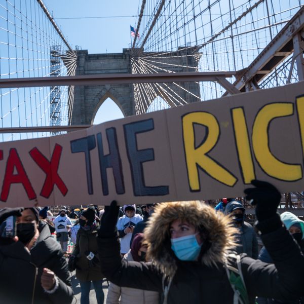 Activists March Across Brooklyn Bridge Demanding Funding For Excluded Workers In NY State Budget