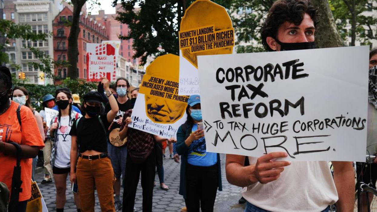 Activists March In Manhattan Calling For A Tax On Billionaires