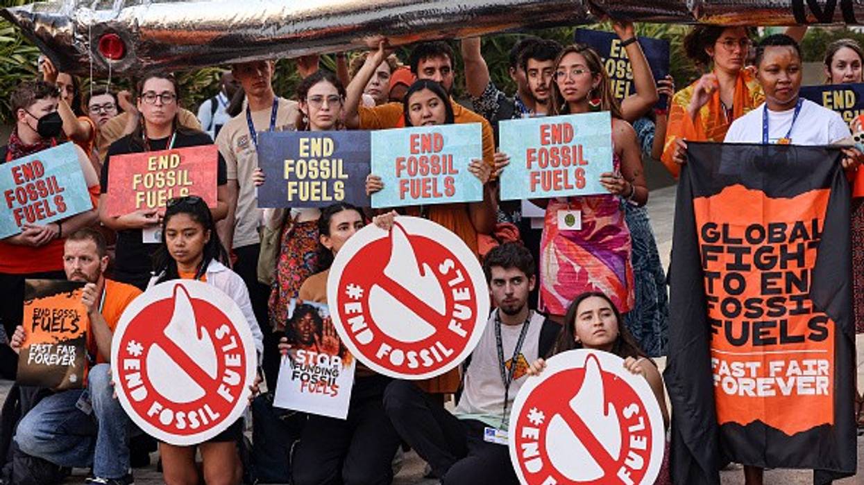 Activists protest against fossil fuels at COP28