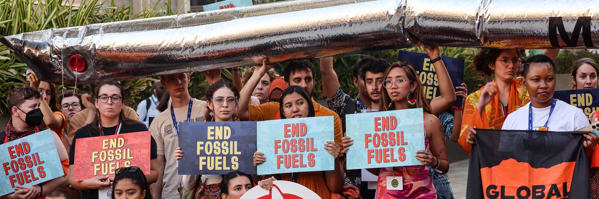 Activists protest against fossil fuels