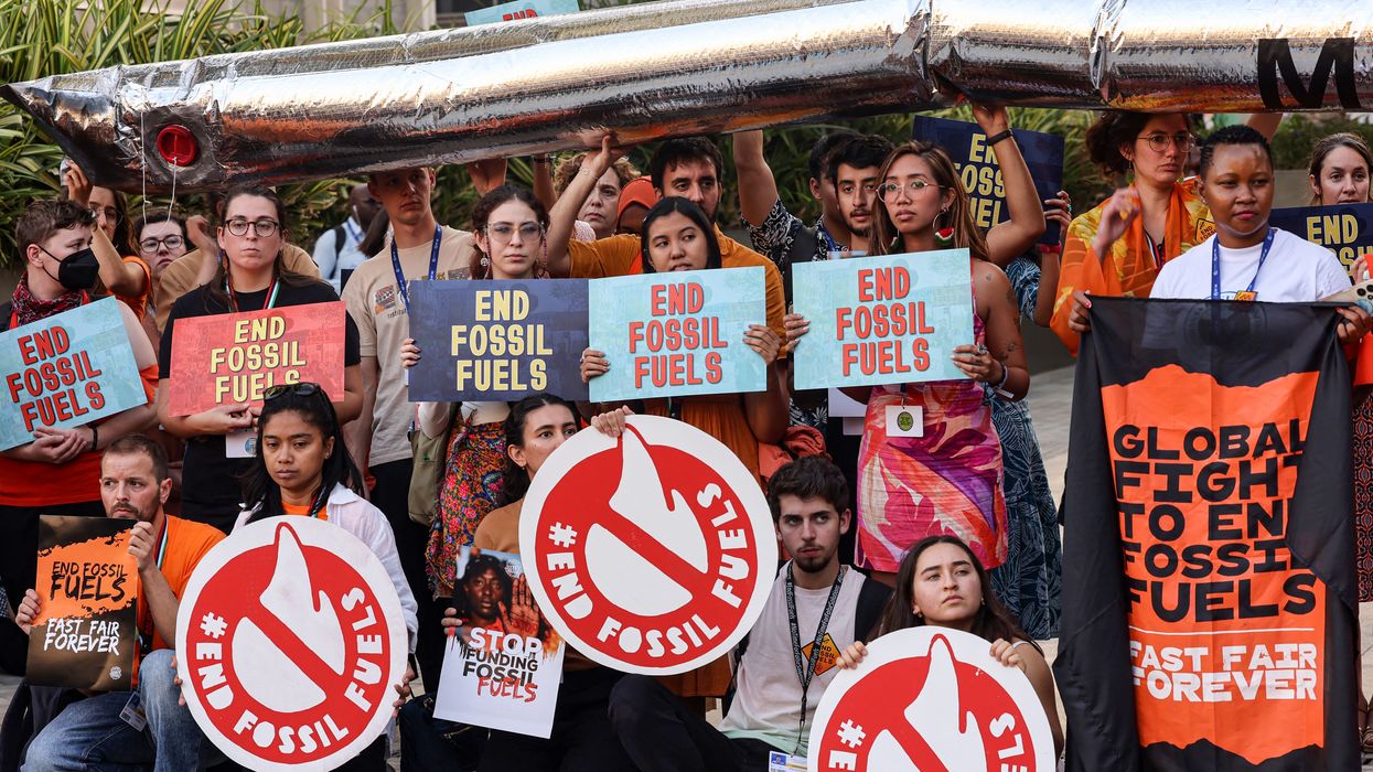 Activists protest against fossil fuels