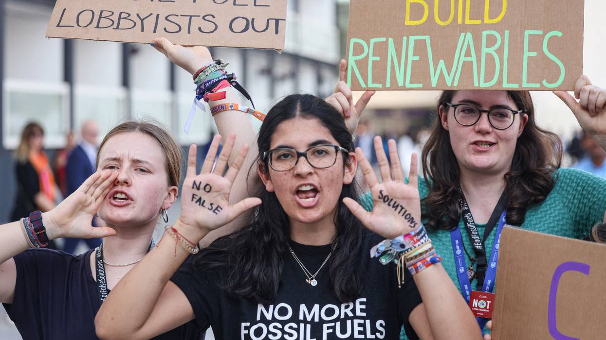 Activists protest against fossil fuels