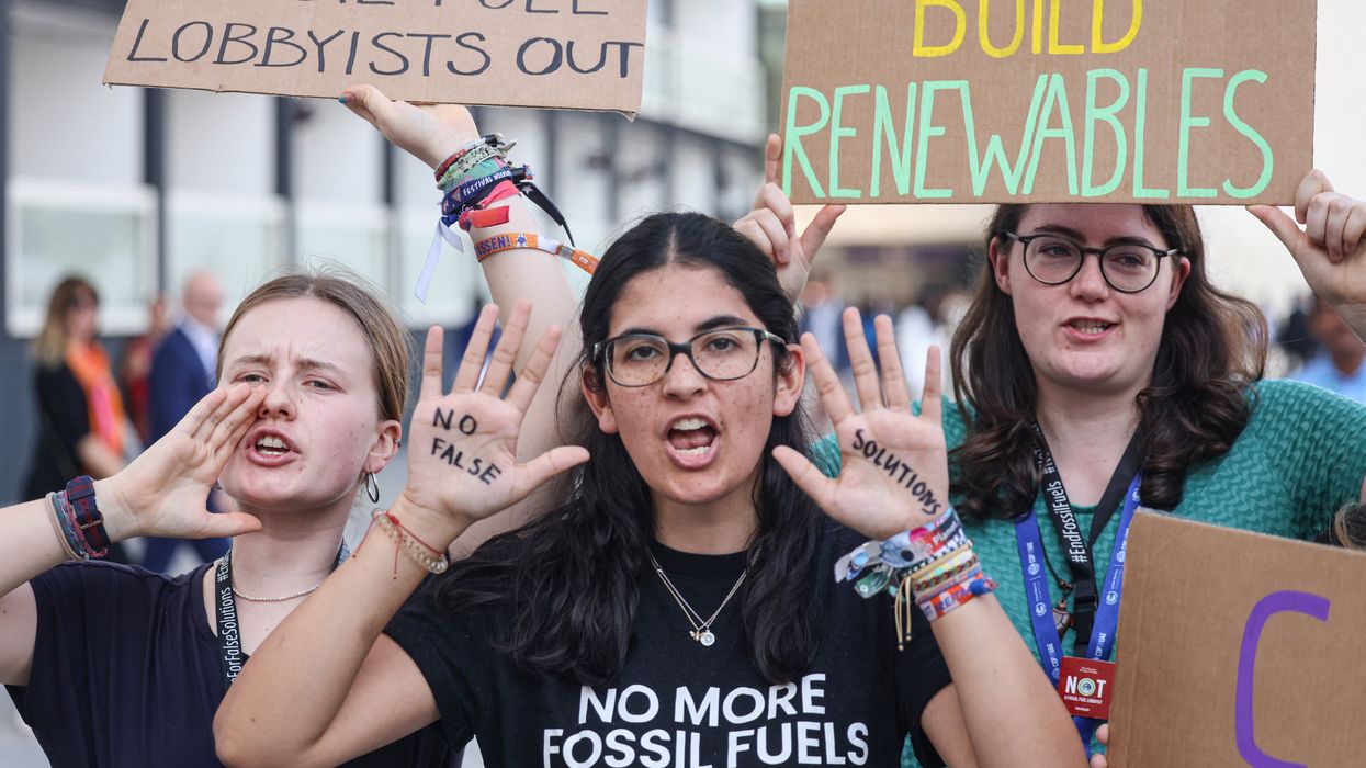 Activists protest against fossil fuels