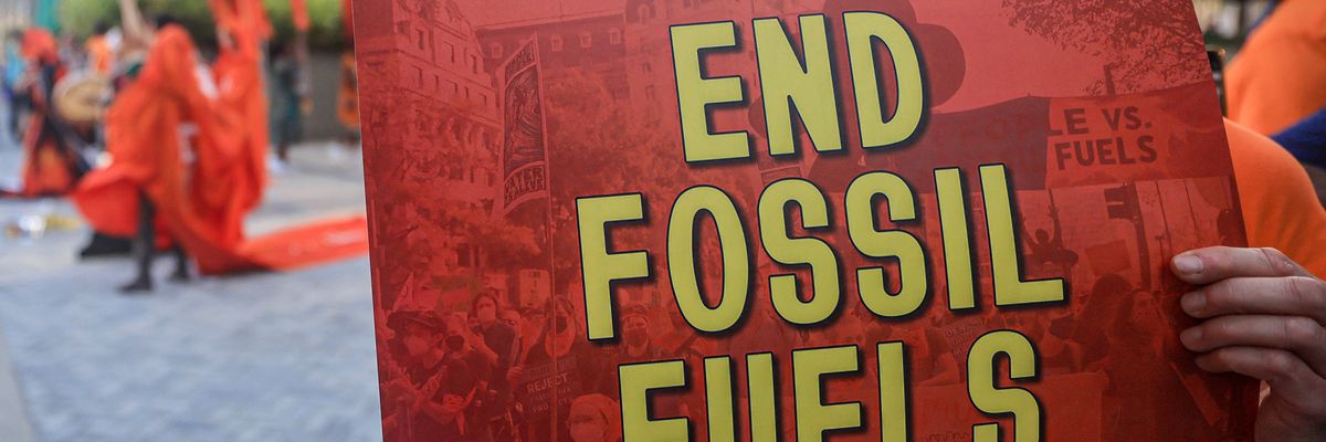Activists protest against fossil fuels