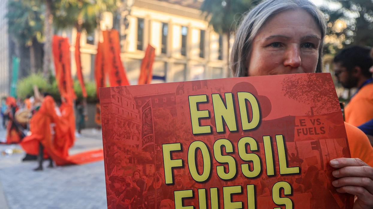 Activists protest against fossil fuels