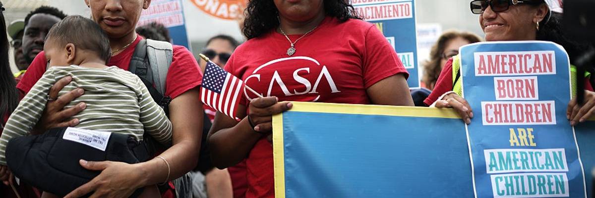 Activists Protest At The Supreme Court Against Trump's Attempt To End Birthright Citizenship